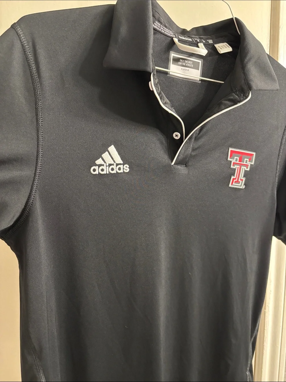 adidas Black Polo with Texas Tech University Logo TTU